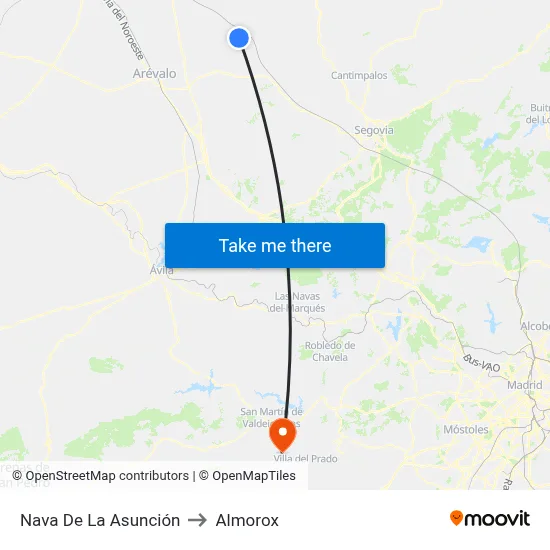 Nava De La Asunción to Almorox map