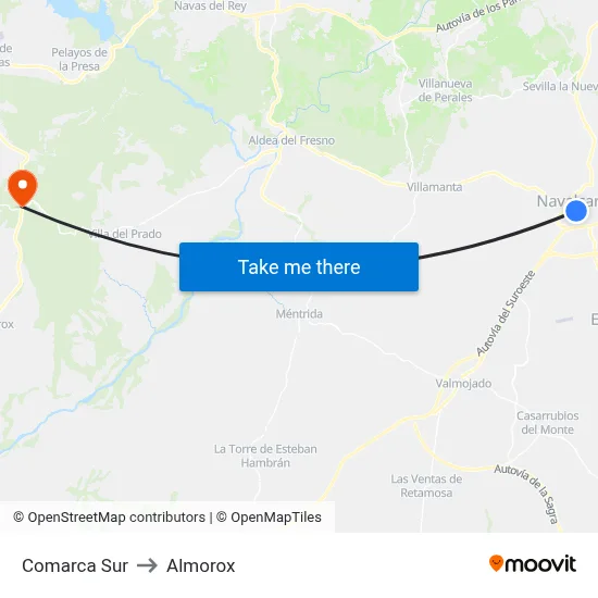 Comarca Sur to Almorox map