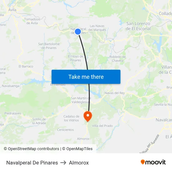 Navalperal De Pinares to Almorox map