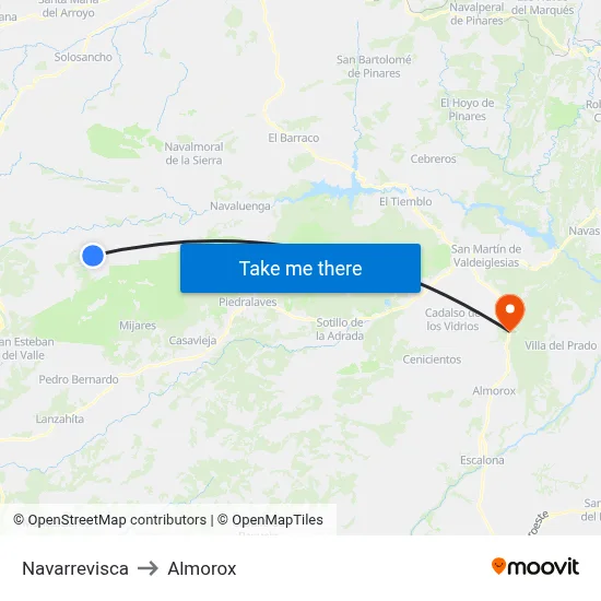 Navarrevisca to Almorox map