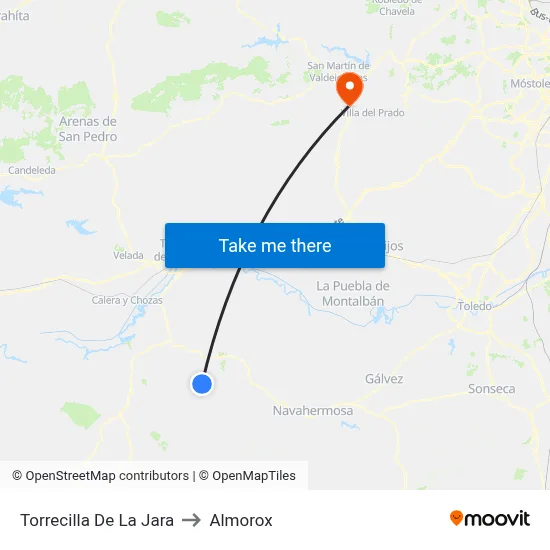 Torrecilla De La Jara to Almorox map