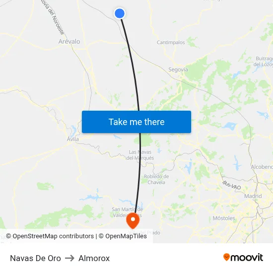 Navas De Oro to Almorox map