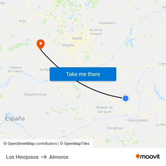 Los Hinojosos to Almorox map