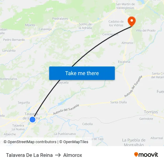 Talavera De La Reina to Almorox map