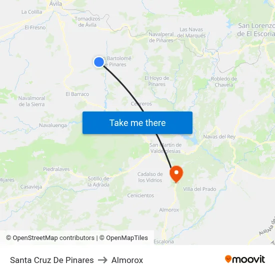 Santa Cruz De Pinares to Almorox map