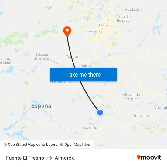 Fuente El Fresno to Almorox map