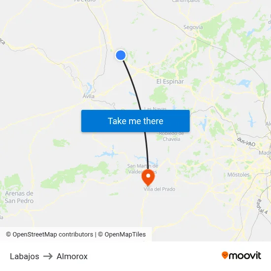 Labajos to Almorox map