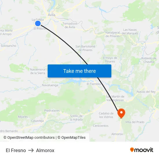 El Fresno to Almorox map