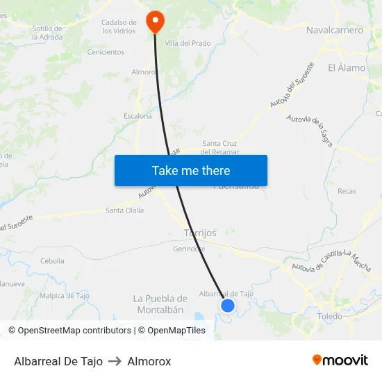 Albarreal De Tajo to Almorox map