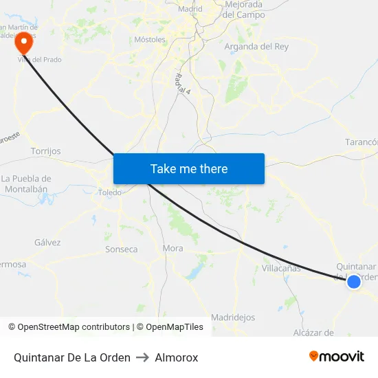 Quintanar De La Orden to Almorox map