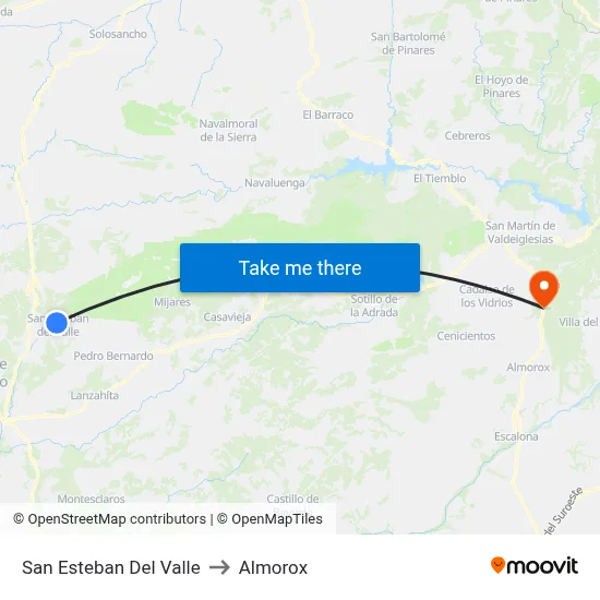 San Esteban Del Valle to Almorox map