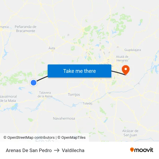 Arenas De San Pedro to Valdilecha map