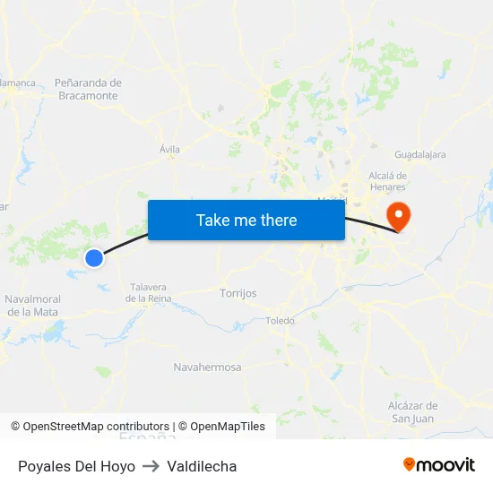 Poyales Del Hoyo to Valdilecha map