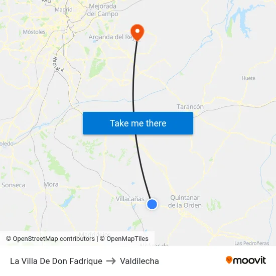 La Villa De Don Fadrique to Valdilecha map