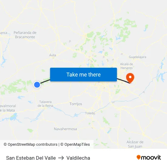 San Esteban Del Valle to Valdilecha map