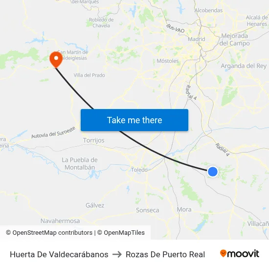 Huerta De Valdecarábanos to Rozas De Puerto Real map