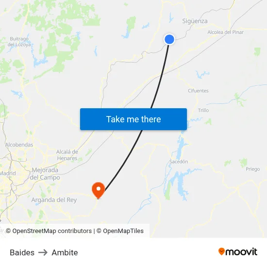 Baides to Ambite map