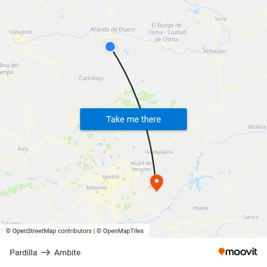 Pardilla to Ambite map
