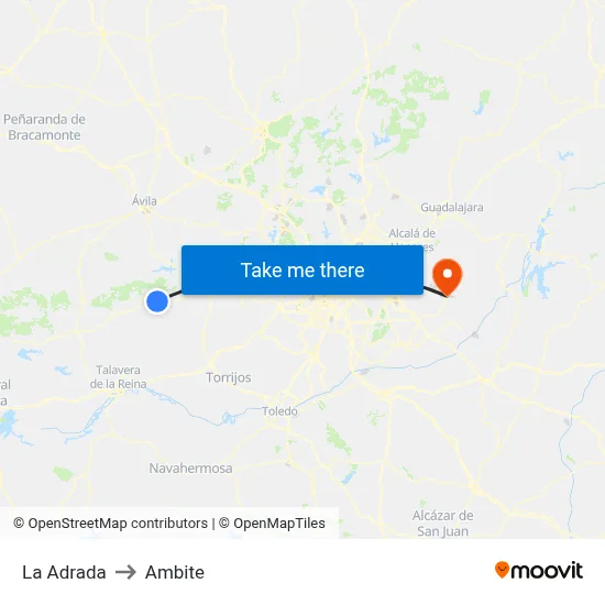 La Adrada to Ambite map