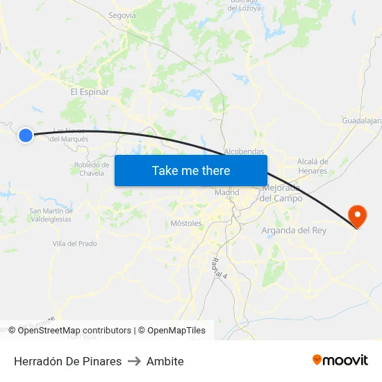 Herradón De Pinares to Ambite map