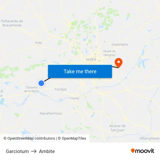 Garciotum to Ambite map