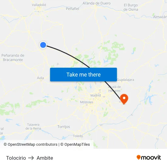 Tolocirio to Ambite map
