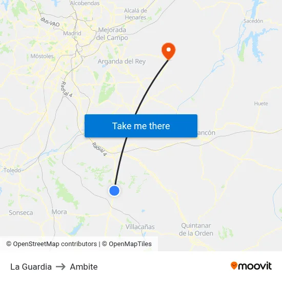 La Guardia to Ambite map