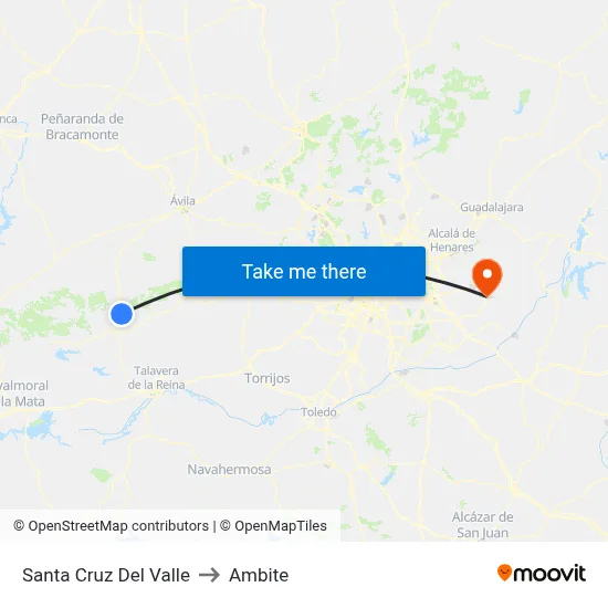 Santa Cruz Del Valle to Ambite map