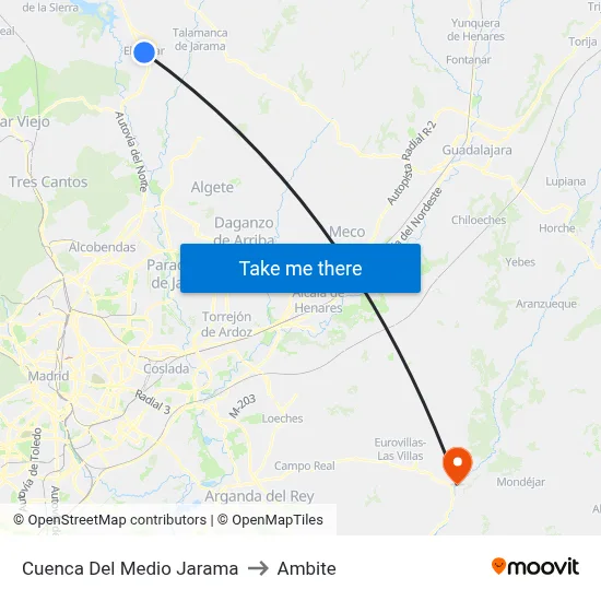 Cuenca Del Medio Jarama to Ambite map