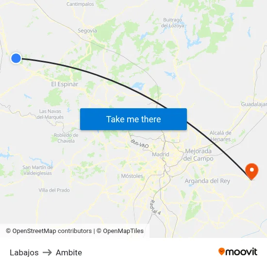 Labajos to Ambite map
