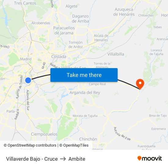Villaverde Bajo - Cruce to Ambite map