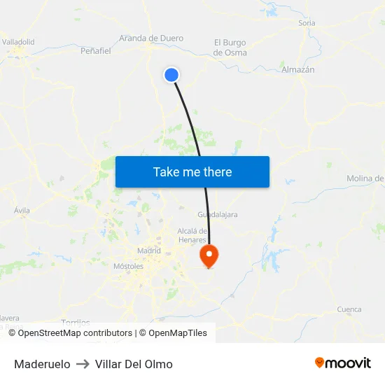 Maderuelo to Villar Del Olmo map