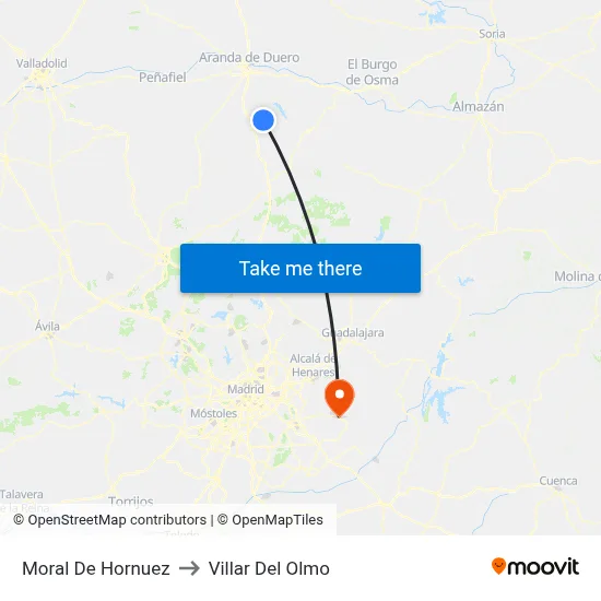 Moral De Hornuez to Villar Del Olmo map