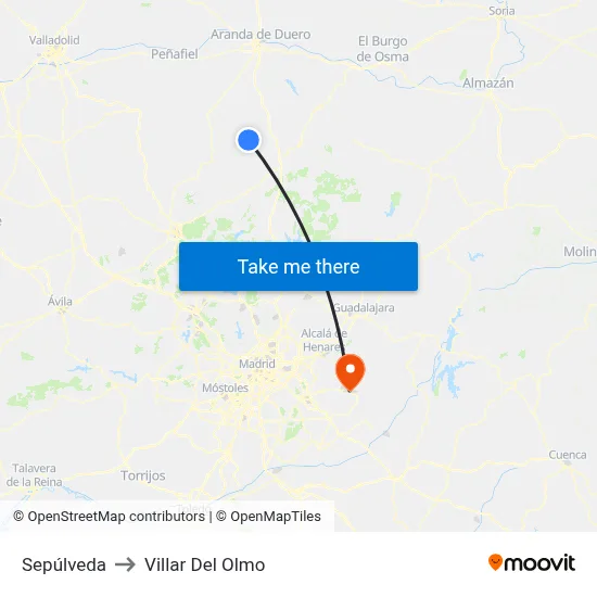 Sepúlveda to Villar Del Olmo map