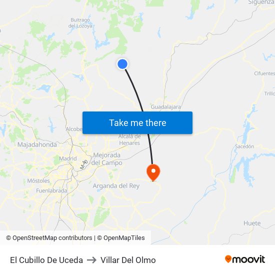 El Cubillo De Uceda to Villar Del Olmo map