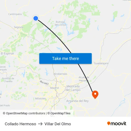 Collado Hermoso to Villar Del Olmo map