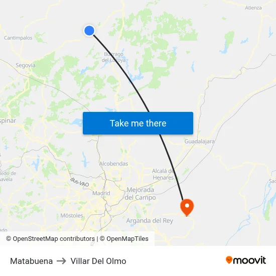 Matabuena to Villar Del Olmo map