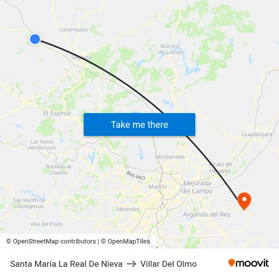 Santa María La Real De Nieva to Villar Del Olmo map