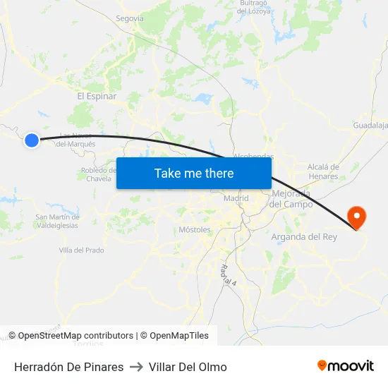 Herradón De Pinares to Villar Del Olmo map