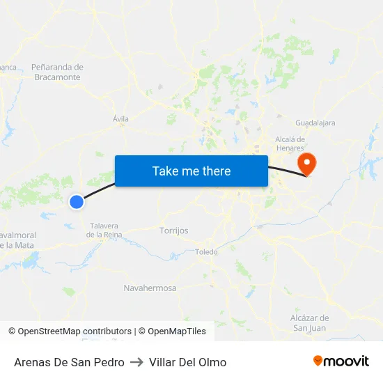 Arenas De San Pedro to Villar Del Olmo map