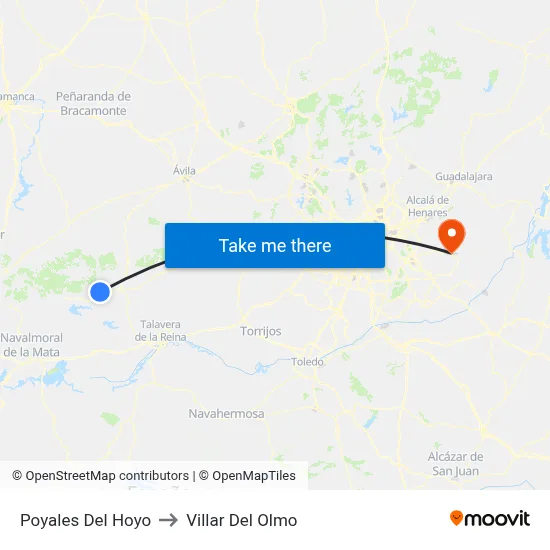 Poyales Del Hoyo to Villar Del Olmo map