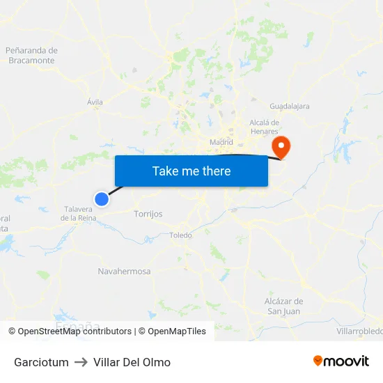 Garciotum to Villar Del Olmo map