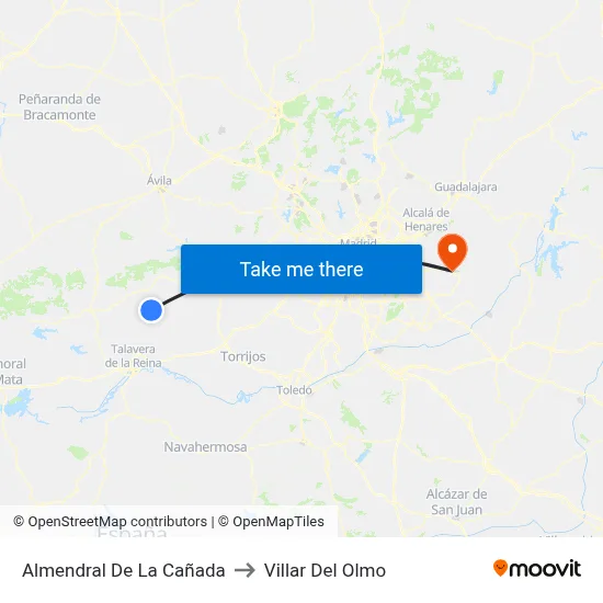 Almendral De La Cañada to Villar Del Olmo map