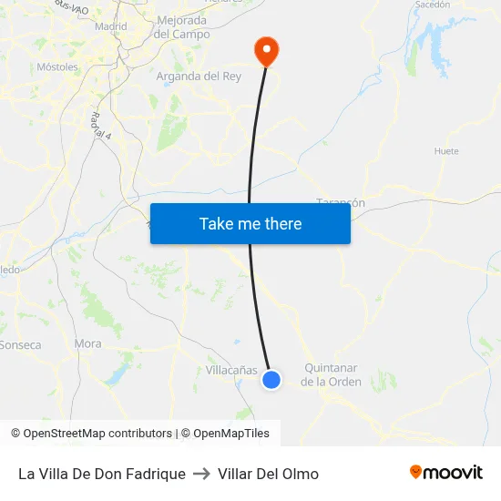 La Villa De Don Fadrique to Villar Del Olmo map