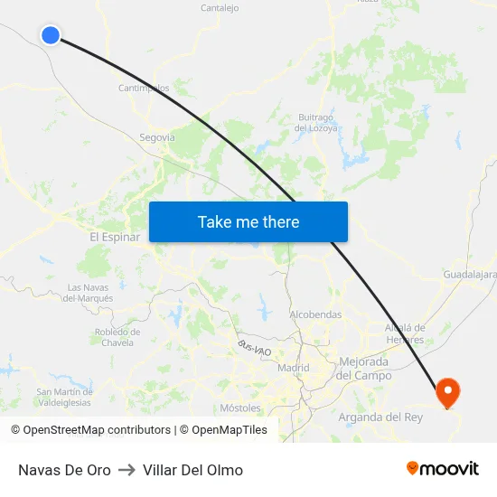 Navas De Oro to Villar Del Olmo map