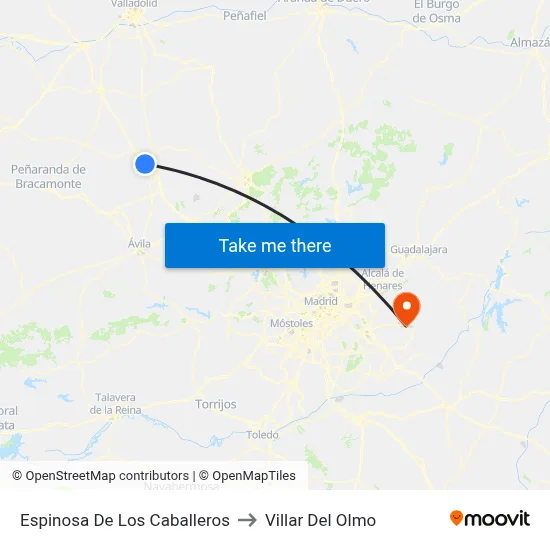 Espinosa De Los Caballeros to Villar Del Olmo map