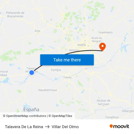 Talavera De La Reina to Villar Del Olmo map