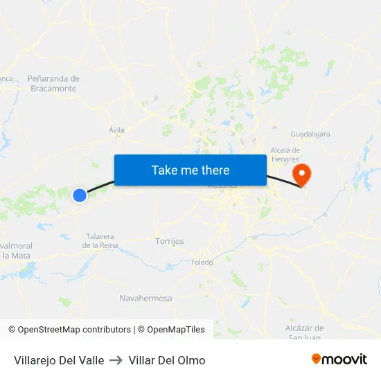 Villarejo Del Valle to Villar Del Olmo map