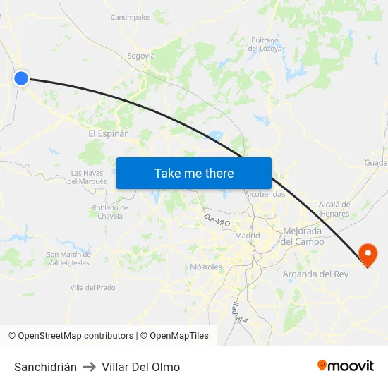 Sanchidrián to Villar Del Olmo map