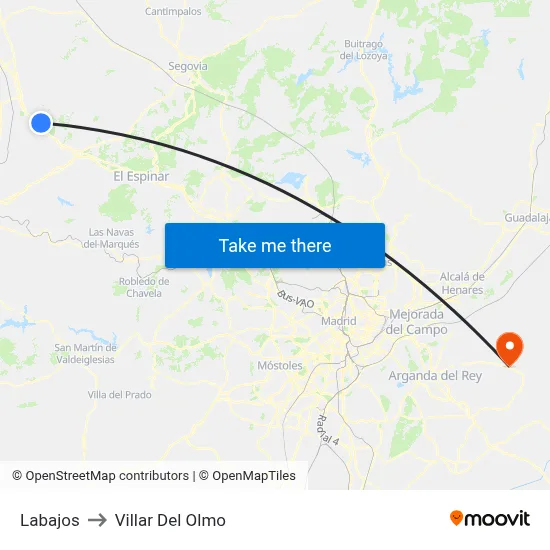 Labajos to Villar Del Olmo map